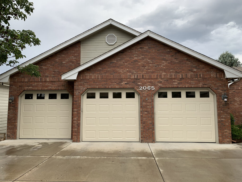 Traditional garage door with windows